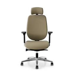 Giroflex 353 office chair with headrest & with 4D armrests Light brown/Chrome-plated, New, Ergonomic chair - ideal for flexible working