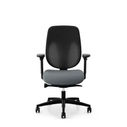 Giroflex 353 office chair without headrest & with 4D armrests Gray/Black, New, Ergonomic chair - ideal for flexible working