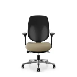 Giroflex 353 office chair without headrest & with 4D armrests Light brown/Chrome-plated, New, Ergonomic chair - ideal for flexible working