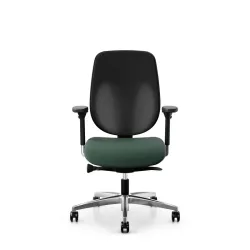 Giroflex 353 office chair without headrest & with 4D armrests Dark green/Chrome-plated, New, Ergonomic chair - ideal for flexible working