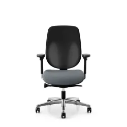 Giroflex 353 office chair without headrest & with 4D armrests Gray/Chrome-plated, New, Ergonomic chair - ideal for flexible working