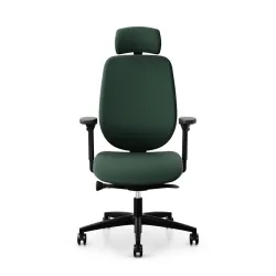 Giroflex 353 office chair with headrest & with 4D armrests Dark green/Black, New, Ergonomic chair - ideal for flexible working