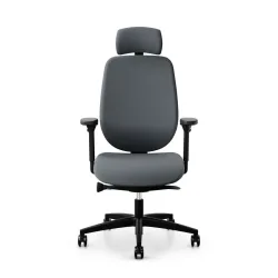 Giroflex 353 office chair with headrest & with 4D armrests Gray/Black, New, Ergonomic chair - ideal for flexible working