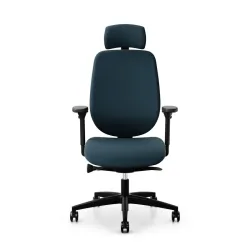 Giroflex 353 office chair with headrest & with 4D armrests Blue/Black, New, Ergonomic chair - ideal for flexible working