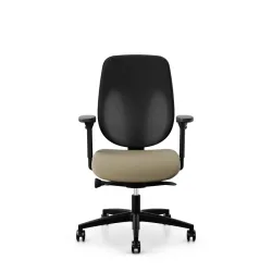 Giroflex 353 office chair without headrest & with 4D armrests Light brown/Black, New, Ergonomic chair - ideal for flexible working