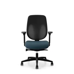 Giroflex 353 office chair without headrest & with 4D armrests Blue/Black, New, Ergonomic chair - ideal for flexible working