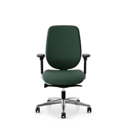 Giroflex 353 office chair without headrest & with 4D armrests Dark green/Chrome-plated, New, Ergonomic chair - ideal for flexible working