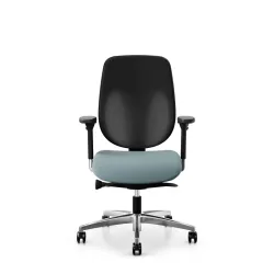 Giroflex 353 office chair without headrest & with 4D armrests Light blue/Chrome-plated, New, Ergonomic chair - ideal for flexible working