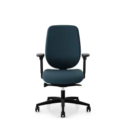 Giroflex 353 office chair without headrest & with 4D armrests Blue/Black, New, Ergonomic chair - ideal for flexible working