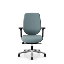 Giroflex 353 office chair without headrest & with 4D armrests Light blue/Chrome-plated, New, Ergonomic chair - ideal for flexible working