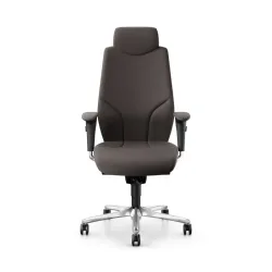 Leather executive chair Giroflex 64-9778 with 4D armrests, Dark brown/Chrome-plated, New, Ergonomic chair - ideal for flexible working