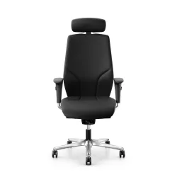 Office swivel chair Giroflex 64 with 4D armrests, Black/Chrome-plated, New, Ergonomic chair - ideal for flexible working