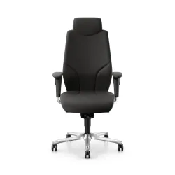 Leather executive chair Giroflex 64-9778 with 4D armrests, Black/Chrome-plated, New, Ergonomic chair - ideal for flexible working