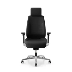 Swivel chair  Giroflex 60 with headrest & with 4D armrests Black/Chrome-plated, New, Ergonomic chair - ideal for flexible working