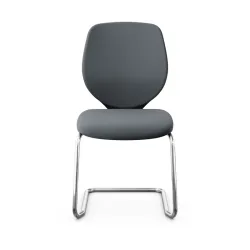 Giroflex 353 cantilever conference chair without armrests, Gray/Chrome-plated, New