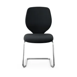 Giroflex 353 cantilever conference chair without armrests, Black/Chrome-plated, New