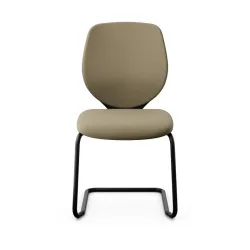 Giroflex 353 cantilever conference chair without armrests, Light brown/ Black, New