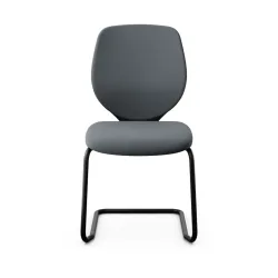 Giroflex 353 cantilever conference chair without armrests, Gray/ Black, New