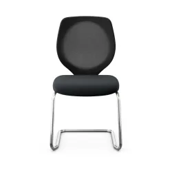 Giroflex 353 cantilever conference chair without armrests, Black/Chrome-plated, New