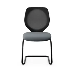 Giroflex 353 cantilever conference chair without armrests, Gray/ Black, New