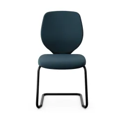 Giroflex 353 cantilever conference chair without armrests, Blue/ Black, New