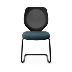 Giroflex 353 cantilever conference chair without armrests, Blue/ Black, New