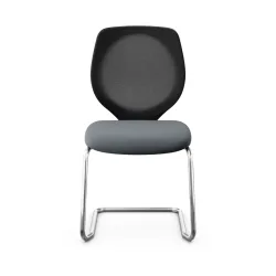 Giroflex 353 cantilever conference chair without armrests, Gray/Chrome-plated, New