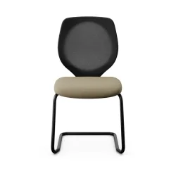 Giroflex 353 cantilever conference chair without armrests, Light brown/ Black, New
