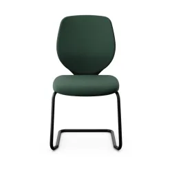 Giroflex 353 cantilever conference chair without armrests, Dark green/ Black, New