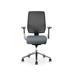Giroflex office chair 68-3519 with 3D armrests, Gray/Chrome-plated, New, Ergonomic chair - ideal for flexible working