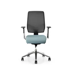 Giroflex office chair 68-3519 with 3D armrests, Light blue/Chrome-plated, New, Ergonomic chair - ideal for flexible working
