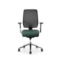 Giroflex office chair 68-3519 with 3D armrests, Dark green/Chrome-plated, New, Ergonomic chair - ideal for flexible working
