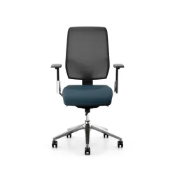 Giroflex office chair 68-3519 with 3D armrests, Blue/Chrome-plated, New, Ergonomic chair - ideal for flexible working