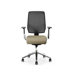 Giroflex office chair 68-3519 with 3D armrests, Light brown/Chrome-plated, New, Ergonomic chair - ideal for flexible working