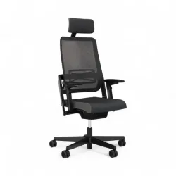 Sitag SitagXilium Mesh swivel chair with headrest & with 4D armrests Black/Black, New, Ergonomic chair - ideal for flexible working