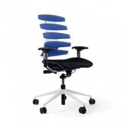 Office chair SitagWave with 3D armrests, Blue/White, New, Ergonomic chair - ideal for flexible working