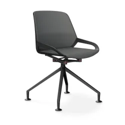 Aeris Numo Comfort conference chair Gray/Black without armrests, New - Perfect for office and reception