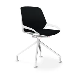 Aeris Numo Comfort conference chair Black/White without armrests, New - Perfect for office and reception