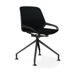 Aeris Numo Comfort conference chair Black/Black without armrests, New - Perfect for office and reception