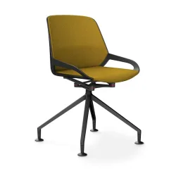 Aeris Numo Comfort conference chair Yellow/Black without armrests, New - Perfect for office and reception