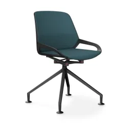 Aeris Numo Comfort conference chair Blue/Black without armrests, New - Perfect for office and reception