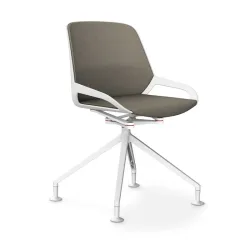 Aeris Numo Comfort conference chair Beige/White without armrests, New - Perfect for office and reception