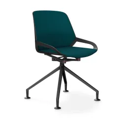 Aeris Numo Comfort conference chair Petrol/Black without armrests, New - Perfect for office and reception