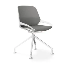 Aeris Numo Comfort conference chair Light grey/White without armrests, New - Perfect for office and reception