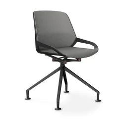 Aeris Numo Comfort conference chair Light grey/Black without armrests, New - Perfect for office and reception