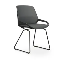 Skid-base chair Aeris Numo Comfort Gray/Black without armrests, New - Comfortable seating