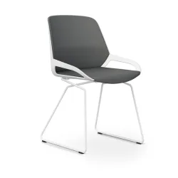 Skid-base chair Aeris Numo Comfort Gray/White without armrests, New - Comfortable seating