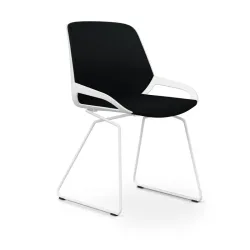 Skid-base chair Aeris Numo Comfort Black/White without armrests, New - Comfortable seating
