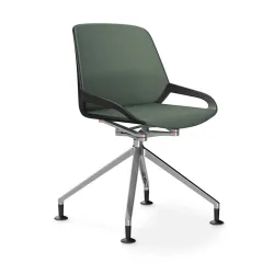 Aeris Numo Comfort conference chair Light green/Black / chrome without armrests, New - Perfect for office and reception