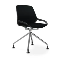 Aeris Numo Comfort conference chair Black/Black / chrome without armrests, New - Perfect for office and reception